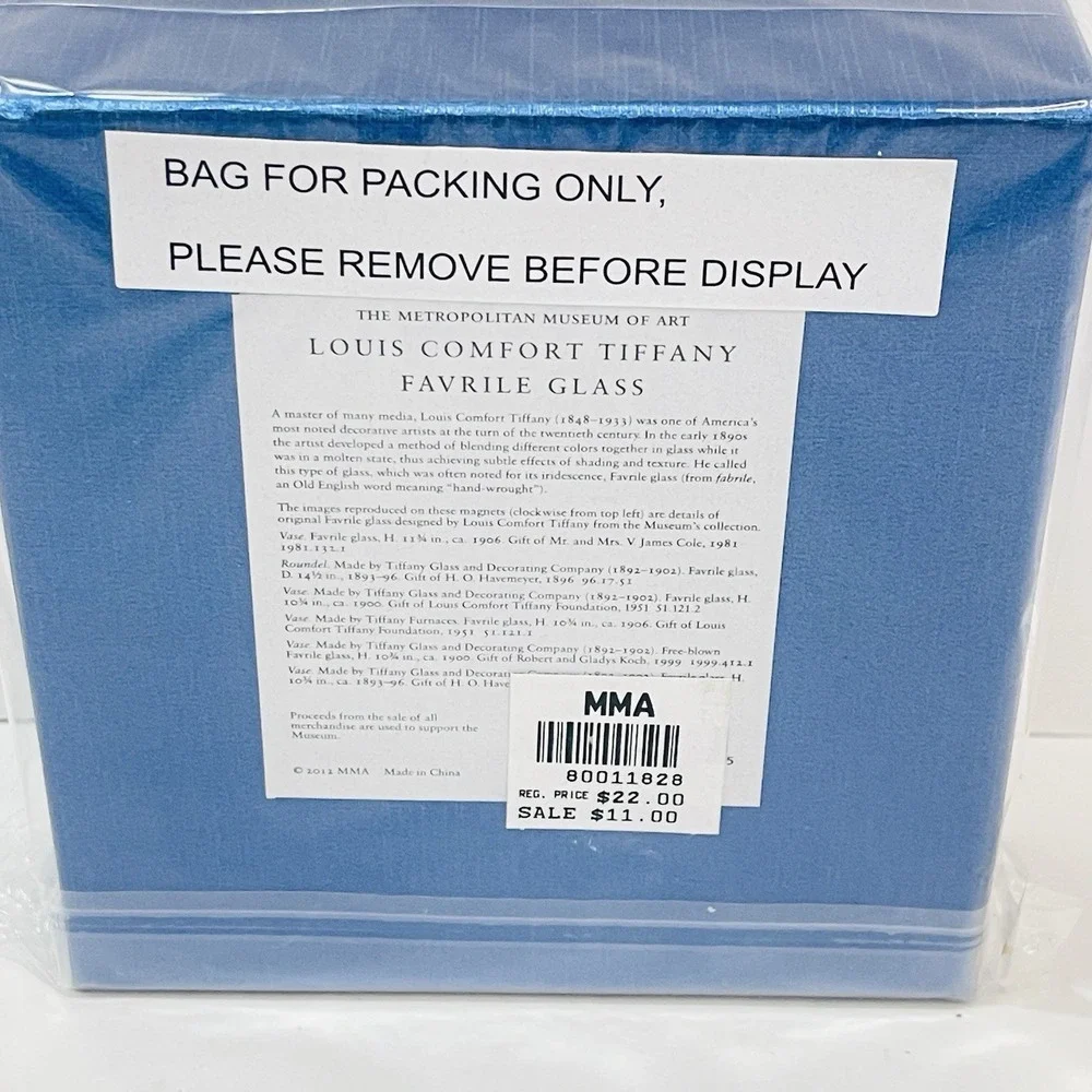 Metropolitan‎ Museum of Art Louis Comfort Tiffany Favrile Glass Magnets Box of 6